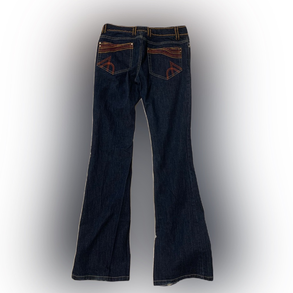 Alice & Olivia dark denim bootcut embroidered jeans